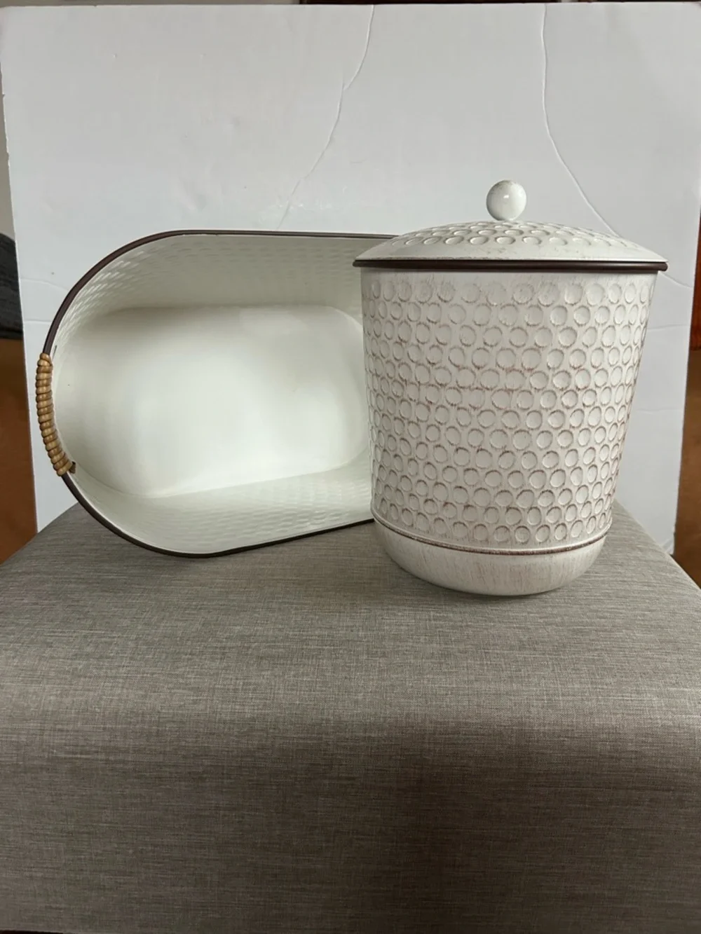 Better Homes And Gardens Antiqued White Galvanized Ice Bucket & Oval Tub - Picture 1 of 12